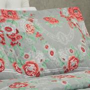 Kit: 1 Cobre-leito Casal + 2 Porta-travesseiros 150 fios - Rita Vermelho - Dui Design