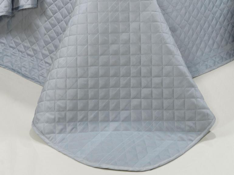 Kit: 1 Cobre-leito Solteiro + 1 porta-travesseiro Cetim 300 fios - Riviera Azul - Dui Design