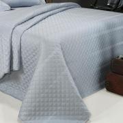 Kit: 1 Cobre-leito Casal + 2 porta-travesseiros Cetim 300 fios - Riviera Azul - Dui Design