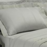Kit: 1 Cobre-leito Casal + 2 porta-travesseiros Cetim 300 fios - Riviera Cinza - Dui Design