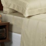 Kit: 1 Cobre-leito Casal + 2 porta-travesseiros Cetim 300 fios - Riviera Marfim - Dui Design