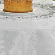 Toalha de Mesa com Bordado Guipir Fcil de Limpar Redonda 180cm - Rochelle Branco - Dui Design