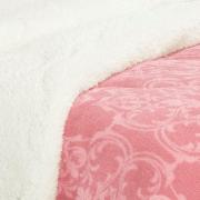 Edredom Solteiro Pele de Carneiro e Plush - Sherpa Romani Rosa - Dui Design