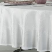 Toalha de Mesa Fácil de Limpar Redonda 220cm - Romy Branco - Dui Design