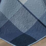 Kit: 1 Cobre-leito King Bouti de Microfibra Ultrasonic Estampada + 2 Porta-travesseiros - Ronald Indigo - Dui Design