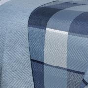 Kit: 1 Cobre-leito King Bouti de Microfibra Ultrasonic Estampada + 2 Porta-travesseiros - Ronald Indigo - Dui Design