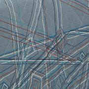 Kit: 1 Cobre-leito Casal + 2 Porta-travesseiros Percal 180 fios - Renees Azul - Dui Design