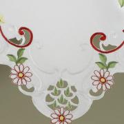 Toalha de Mesa com Bordado Richelieu Retangular 6 Lugares 160x220cm - Rosalis Branco Carmim - Dui Design