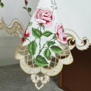 Toalha de Mesa com Bordado Richelieu Quadrada 4 Lugares 160x160cm - Rosana Natural Rosa - Dui Design