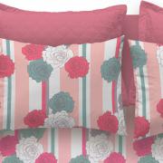 Edredom Solteiro Percal 180 fios 100% Algodo - Roses - Artex