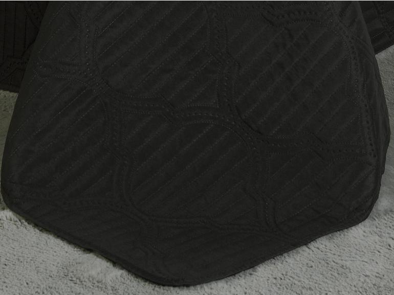 Kit: 1 Cobre-leito Casal Bouti de Microfibra Ultrasonic + 2 Porta-travesseiros - Royalle Preto - Dui Design