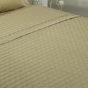 Kit: 1 Cobre-leito Casal + 2 porta-travesseiros Cetim 300 fios 100% Algodo - Royally Bege - Dui Design