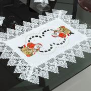 Jogo Americano Natal 4 Lugares (4 peas) com Bordado Richelieu 35x50cm - Santa Claus Branco - Dui Design