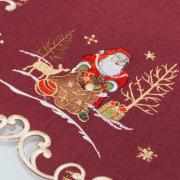 Jogo Americano Natal 4 Lugares (4 peças) com Bordado Richelieu 35x50cm - Santa Claus Vermelho - Dui Design