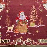 Trilho de Mesa Natal com Bordado Richelieu 45x170cm Avulso - Santa Claus Vermelho - Dui Design