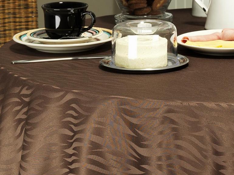 Toalha de Mesa Fcil de Limpar Redonda 160cm - Savana Chocolate - Dui Design