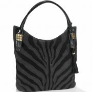Bolsa de Ombro em Couro Natural (60%) - Savana Preto - Velina Fabbiano