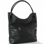 Bolsa de Ombro em Couro Natural (60%) - Savana Preto - Velina Fabbiano