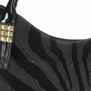 Bolsa de Ombro em Couro Natural (60%) - Savana Preto - Velina Fabbiano