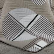 Kit: 1 Cobre-leito Casal Bouti de Microfibra Ultrasonic Estampada + 2 Porta-travesseiros - Seatle Taupe - Dui Design