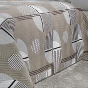 Kit: 1 Cobre-leito Casal Bouti de Microfibra Ultrasonic Estampada + 2 Porta-travesseiros - Seatle Taupe - Dui Design