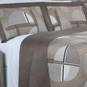 Kit: 1 Cobre-leito Casal Bouti de Microfibra Ultrasonic Estampada + 2 Porta-travesseiros - Seatle Taupe - Dui Design