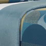 Kit: 1 Cobre-leito Queen Bouti de Microfibra Ultrasonic Estampada + 2 Porta-travesseiros - Sebastian Azul - Dui Design