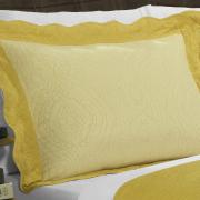 Kit: 1 Cobre-leito Casal Bouti de Microfibra Ultrasonic + 2 Porta-travesseiros - Segovia Amarelo - Dui Design
