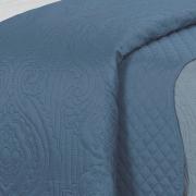 Kit: 1 Cobre-leito King Bouti de Microfibra Ultrasonic + 2 Porta-travesseiros - Segovia Azul - Dui Design