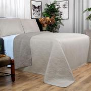 Kit: 1 Cobre-leito Casal Bouti de Microfibra Ultrasonic  + 2 Porta-travesseiros - Serenity Bege - Dui Design