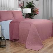 Kit: 1 Cobre-leito Casal Bouti de Microfibra Ultrasonic  + 2 Porta-travesseiros - Serenity Rosa Vintage - Dui Design