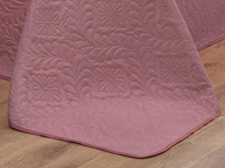 Kit: 1 Cobre-leito Casal Bouti de Microfibra Ultrasonic  + 2 Porta-travesseiros - Serenity Rosa Vintage - Dui Design