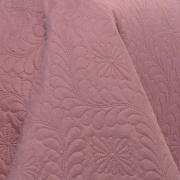 Kit: 1 Cobre-leito Casal Bouti de Microfibra Ultrasonic  + 2 Porta-travesseiros - Serenity Rosa Vintage - Dui Design