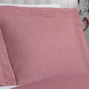 Kit: 1 Cobre-leito Casal Bouti de Microfibra Ultrasonic  + 2 Porta-travesseiros - Serenity Rosa Vintage - Dui Design