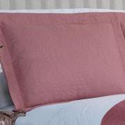 Kit: 1 Cobre-leito Casal Bouti de Microfibra Ultrasonic  + 2 Porta-travesseiros - Serenity Rosa Vintage - Dui Design