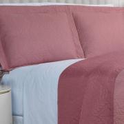 Kit: 1 Cobre-leito Casal Bouti de Microfibra Ultrasonic  + 2 Porta-travesseiros - Serenity Rosa Vintage - Dui Design