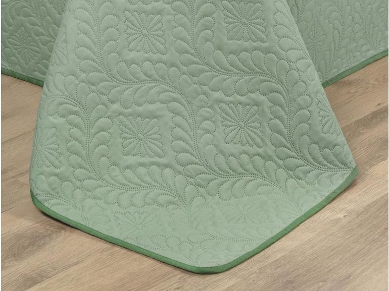 Kit: 1 Cobre-leito King Bouti de Microfibra Ultrasonic + 2 Porta-travesseiros - Serenity Verde Celadon - Dui Design