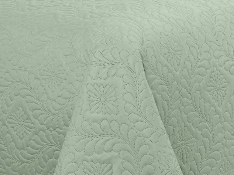 Kit: 1 Cobre-leito King Bouti de Microfibra Ultrasonic + 2 Porta-travesseiros - Serenity Verde Celadon - Dui Design