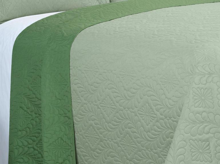 Kit: 1 Cobre-leito King Bouti de Microfibra Ultrasonic + 2 Porta-travesseiros - Serenity Verde Celadon - Dui Design