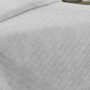 Kit: 1 Cobre-leito King + 2 porta-travesseiros Cetim 300 fios Jacquard - Sevilha Branco - Dui Design