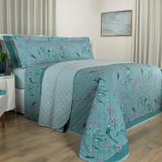 Kit: 1 Cobre-leito King + 2 Porta-travesseiros 150 fios - Seville Azul - Dui Design