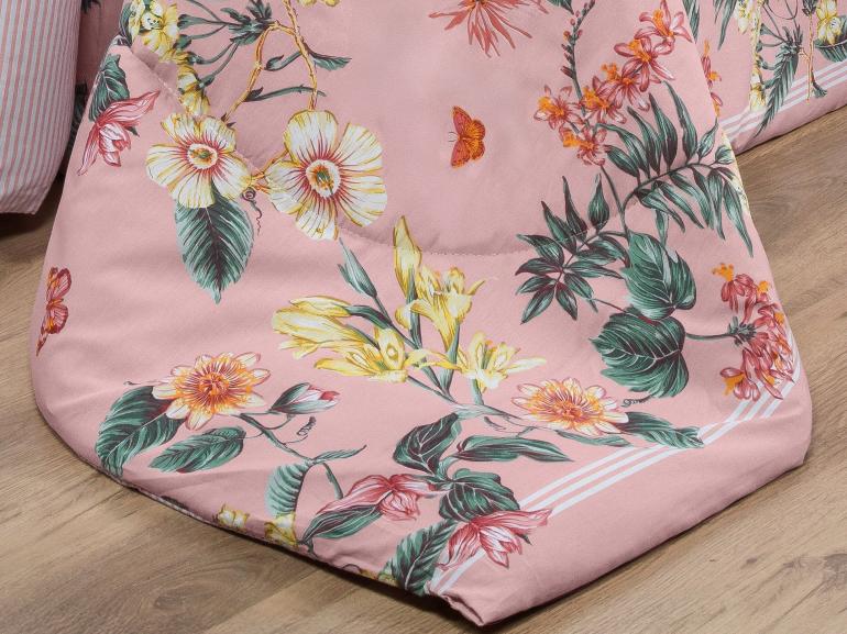 Jogo de Cama King Percal 180 fios - Shirley Rosa - Dui Design