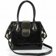 Bolsa com detalhes em Couro Natural - Sienna Preto - Velina Fabbiano