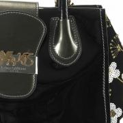 Bolsa com detalhes em Couro Natural - Sienna Preto - Velina Fabbiano