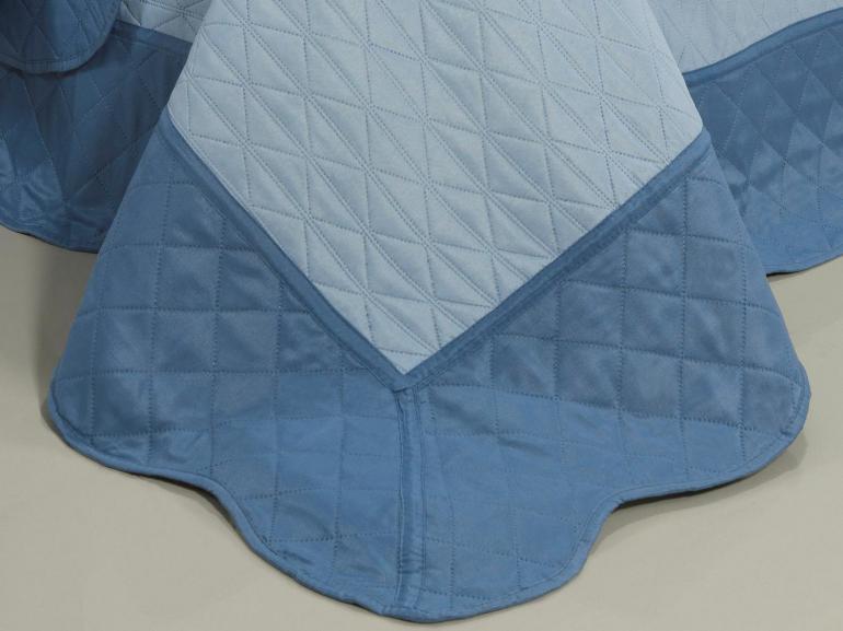 Kit: 1 Cobre-leito Solteiro Bouti de Microfibra Ultrasonic + 1 Porta-travesseiro - Sierra Azul - Dui Design