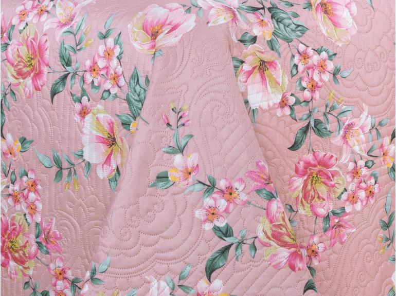 Kit: 1 Cobre-leito King Bouti de Microfibra Ultrasonic Estampada + 2 Porta-travesseiros - Simone Rosa Velho - Dui Design