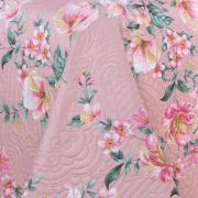 Kit: 1 Cobre-leito King Bouti de Microfibra Ultrasonic Estampada + 2 Porta-travesseiros - Simone Rosa Velho - Dui Design