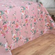 Kit: 1 Cobre-leito King Bouti de Microfibra Ultrasonic Estampada + 2 Porta-travesseiros - Simone Rosa Velho - Dui Design