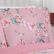 Kit: 1 Cobre-leito King Bouti de Microfibra Ultrasonic Estampada + 2 Porta-travesseiros - Simone Rosa Velho - Dui Design