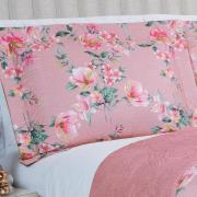 Kit: 1 Cobre-leito King Bouti de Microfibra Ultrasonic Estampada + 2 Porta-travesseiros - Simone Rosa Velho - Dui Design